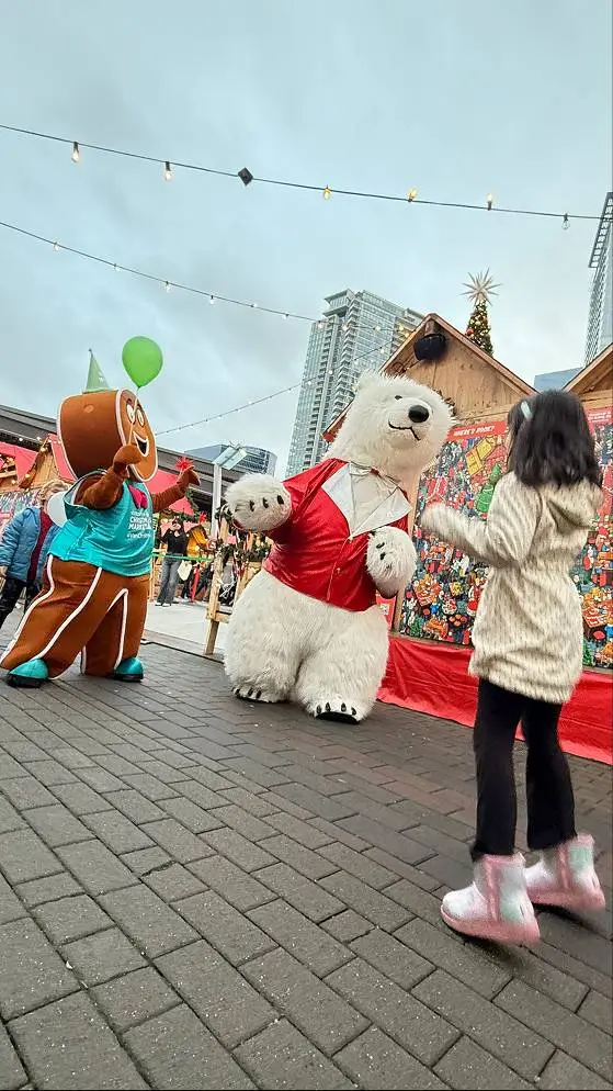 Costumed characters at festive event