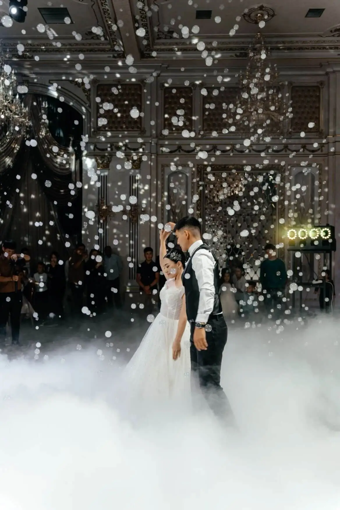 Clouds of bubbles at a Vancouver celebration