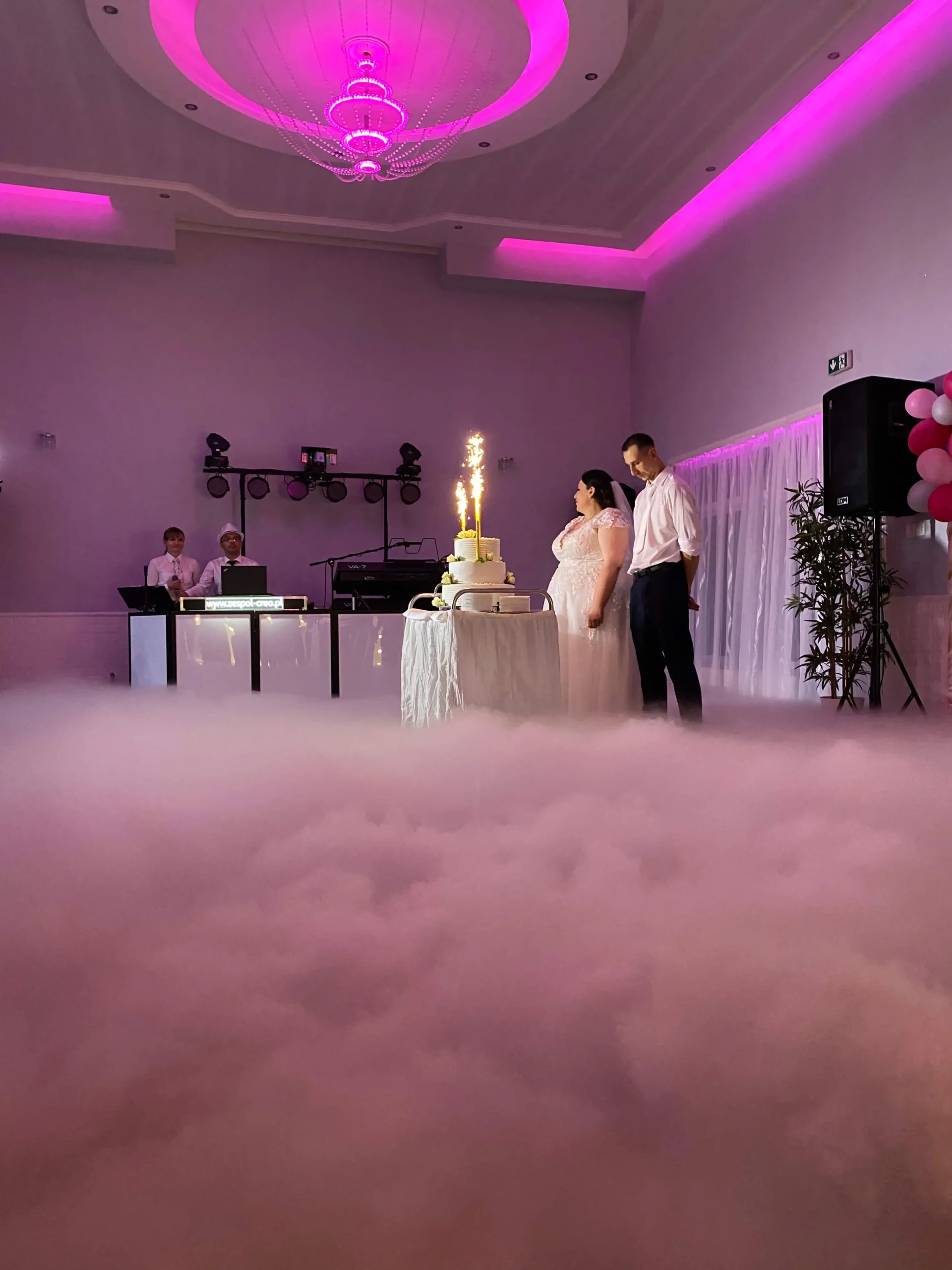 Low fog on a wedding dance floor