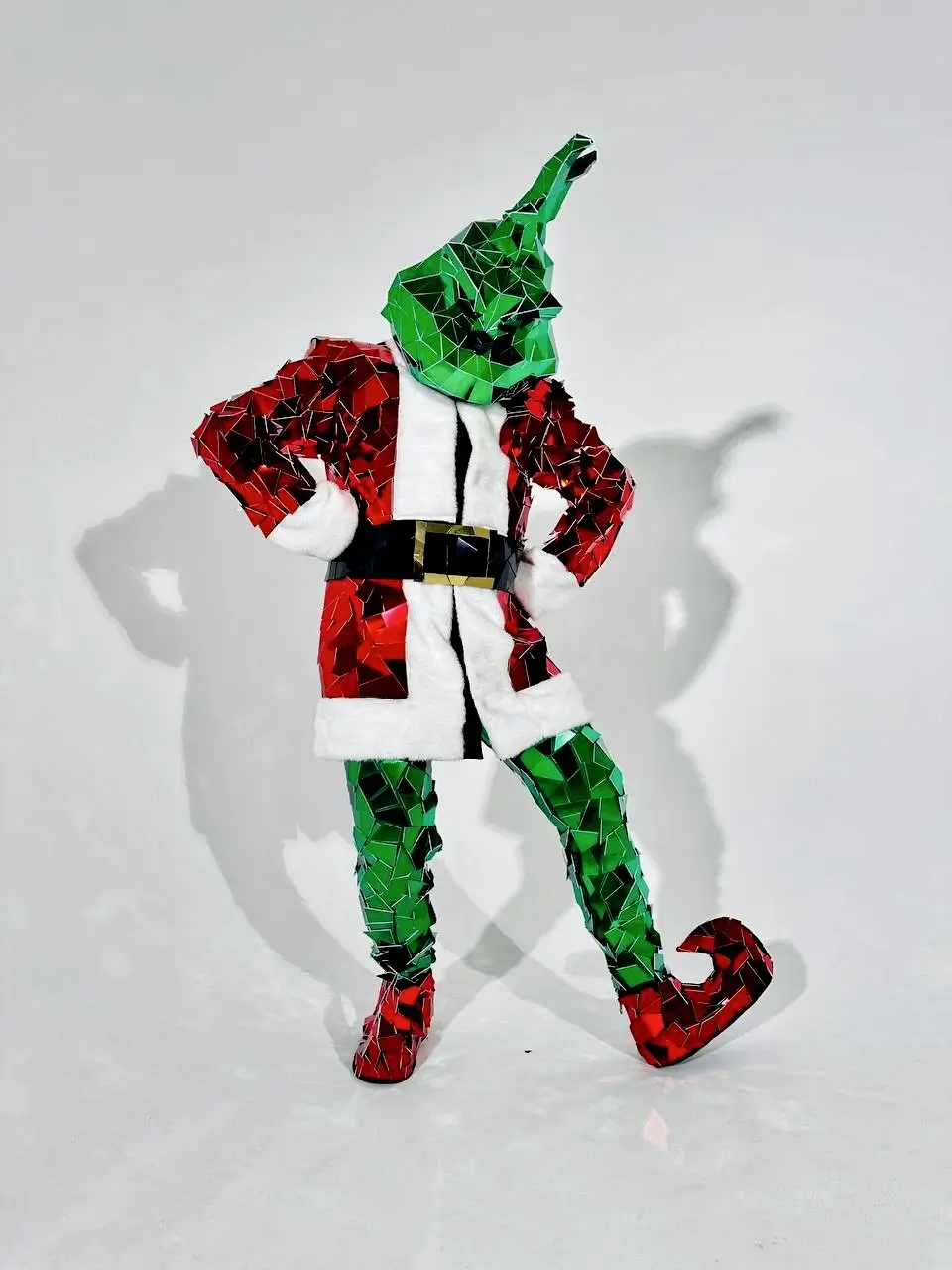 Green Christmas Character on a white background